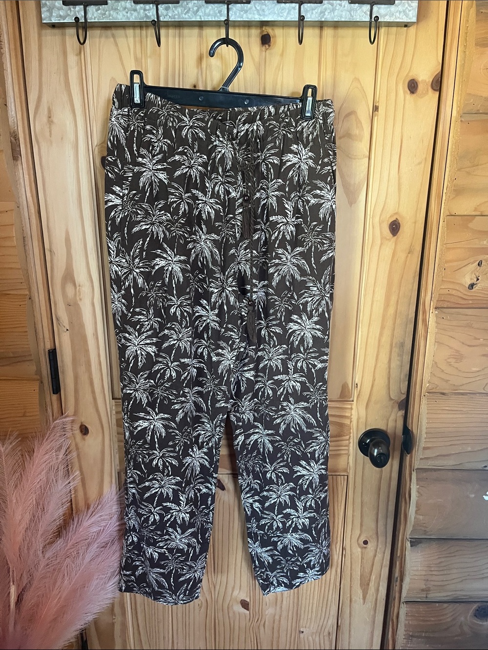 Faherty Brown Palm Straight Leg Pants